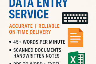 do fast typing, data entry, and convert PDF to word or excel
