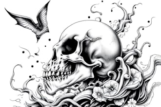 do black and white dark art illustration for your tattoo