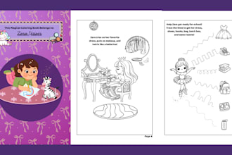make a unique kids coloring book and activity book with their interests
