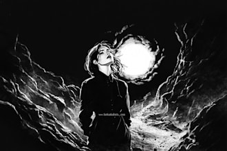draw black and white illustrations