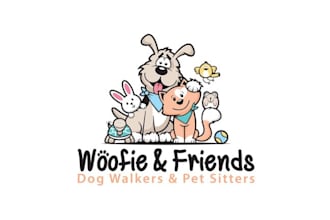 design modern dog walking business logo