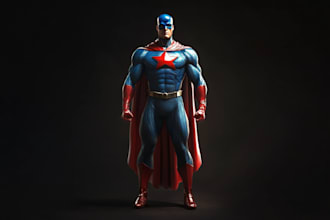 draw superhero character for you