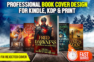 do fantasy book cover design, ebook cover, kindle book cover in 6 hours