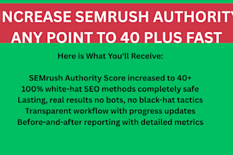 increase semrush authority to 40 fast plus guaranteed