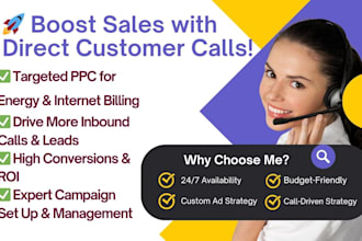 run new sale call only ads for energy and internet billing for call centers