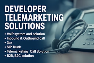 develop and provide voip solution system, 3cx, inbound outbound call sip trunk