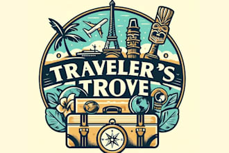 design high quality travel, tour, and hotel logo with t shirt design