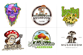 design professional trippy, psychedelic, mushroom logo