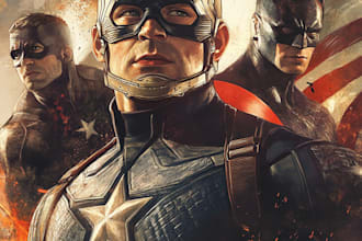 create a comic book art, comic book illustrations
