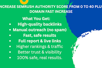increase semrush authority to 40 fast plus increase