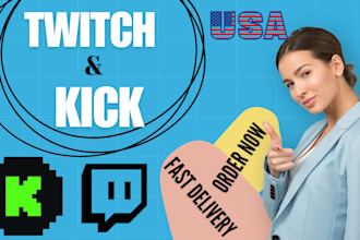 do organic kick and twitch channel promotion live viewers and more interact