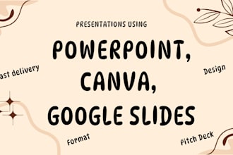 format, edit, and design canva and powerpoint presentations