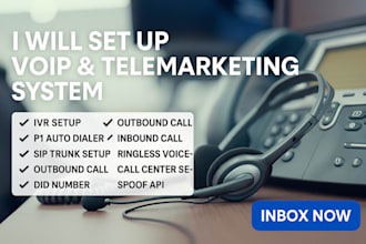 build and set up sip trunk, auto dialer, 3cx, did number, spoof api, inbound