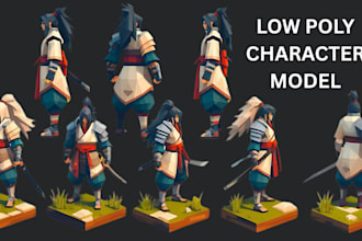 create a stylized 3d low poly character for game asset, animation, and other