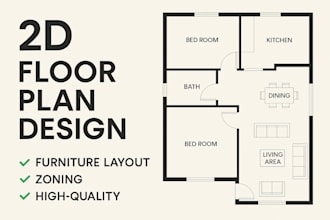design detailed house floor plans with furniture layout