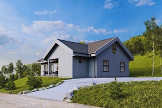 create 3d stunning summer house, 3d patio and garden