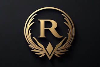 design a luxurious 3d gold logo for your premium brand