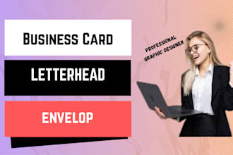 create professional minimalist business visiting card letterhead envelop design