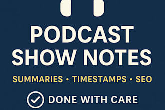 write clear podcast show notes and easy to read summaries