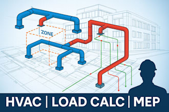 design hvac systems, load calculation and mep drawings, ventilation permit
