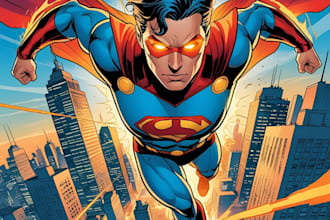 draw your superhero character in comic style