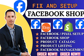 fix and set up your facebook shop with product upload and ecommerce integration