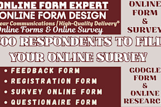 recruit 500 respondents to fill your online form, polls and online survey form