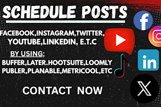 setup schedule post on buffer hootsuite loomly for  your social media