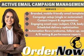 create an active email campaign email template email blast by using mailchimp