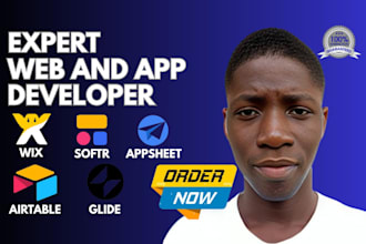 develop custom apps and websites, wix studio, appsheet, glide, airtable, softr