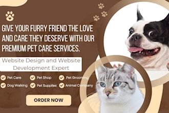 create website pet store pet care dog walking dog training animal company