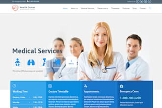 design medical website, healthcare, telemedicine, dental clinic, therapy website
