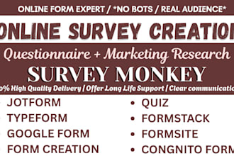 create online survey or poll, typeform, google form, jotform and market research