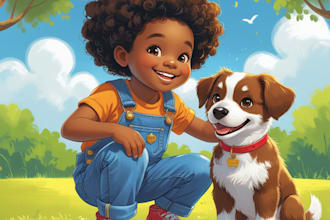 draw african american children story book illustration