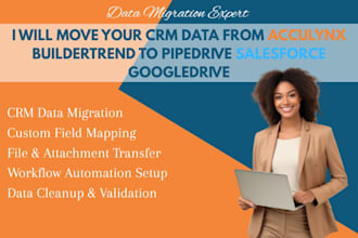 move your CRM data from acculynx buildertrend to pipedrive salesforce gogledrive