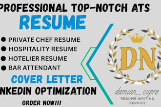 write a winning resume for restaurant host chef hospitality and hotelier