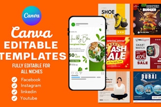 create editable canva templates and instagram post designs for an attract