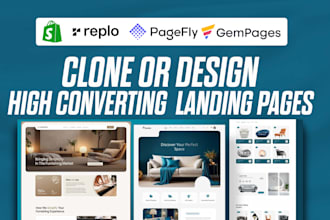 design stunning shopify landing pages with replo or pagefly or gempages