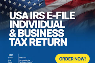 prepare and efile US tax returns for individual and business 1040, 1120, 1065