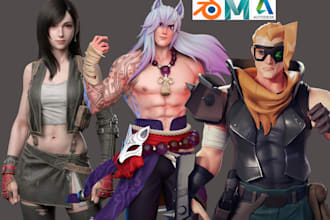 create stylized 3d character model cartoon character design 3d game character