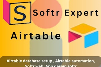 setup airtable database softr io, client portal webapp, airtable automation
