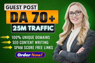 do SEO guest post backlinks and publish article, premium guest post service