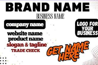 create catchy business name, logo design, slogan and web design for your brand
