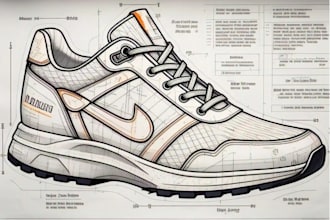 do detailed techpack of shoe footwear sneakers shoe vector design for factory