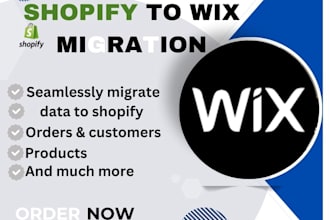 migrate shopify website to wix website