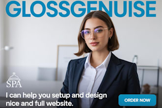 design a glossgenius website for spa, beauty and gloss salon business