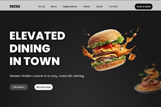 do figma restaurant website, landing page for food or beverage website