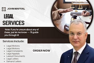 draft professional legal motion, complaints, appeals, lawsuits, and legal letter