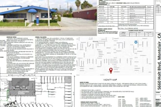 provide architecture, structure and mep drawings set for city permits with stamp