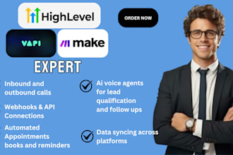 integrate vapi ai voice agent with gohighlevel, automate workflow using make com